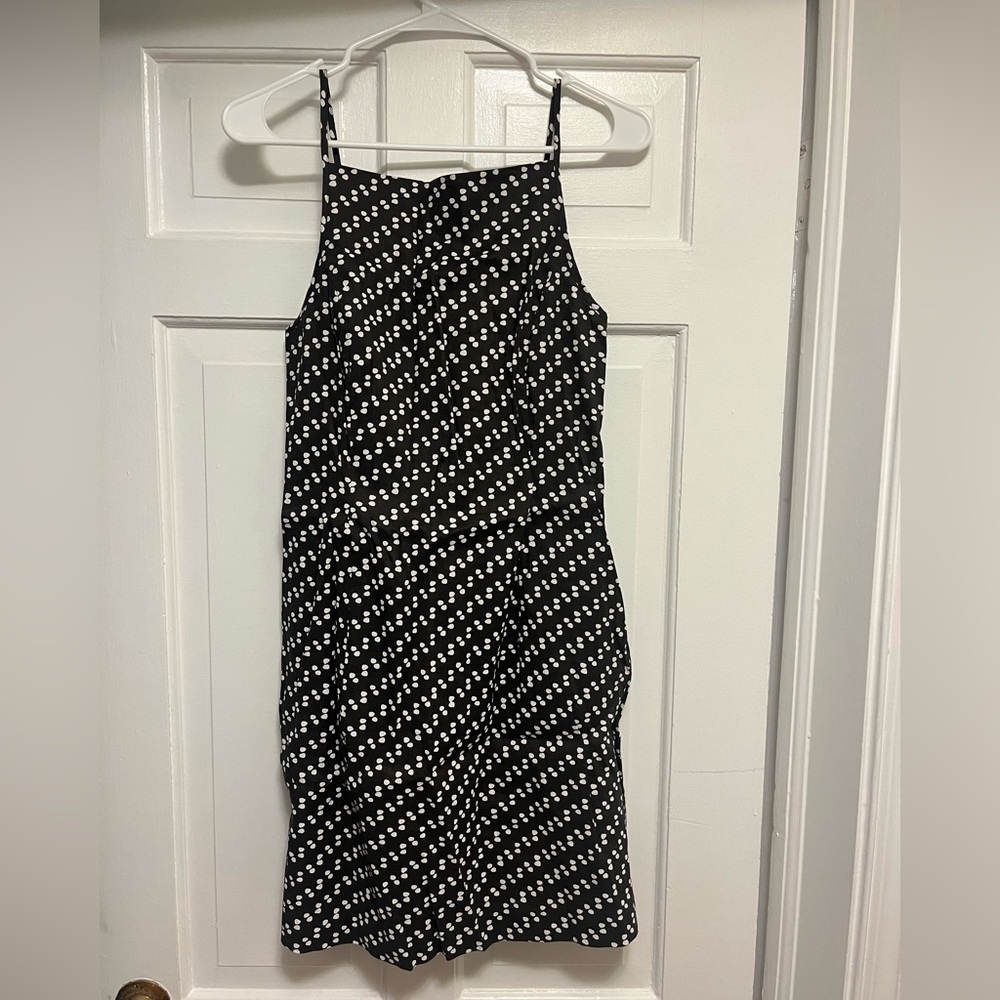 Madewell Black and White Patterned Midi Dress